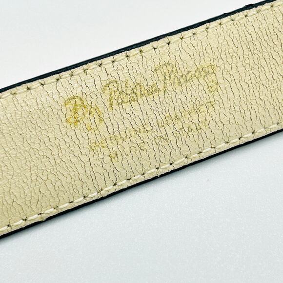 Vintage 80s/90s Paloma Picasso Gold Metallic Leather Chain Detail Belt